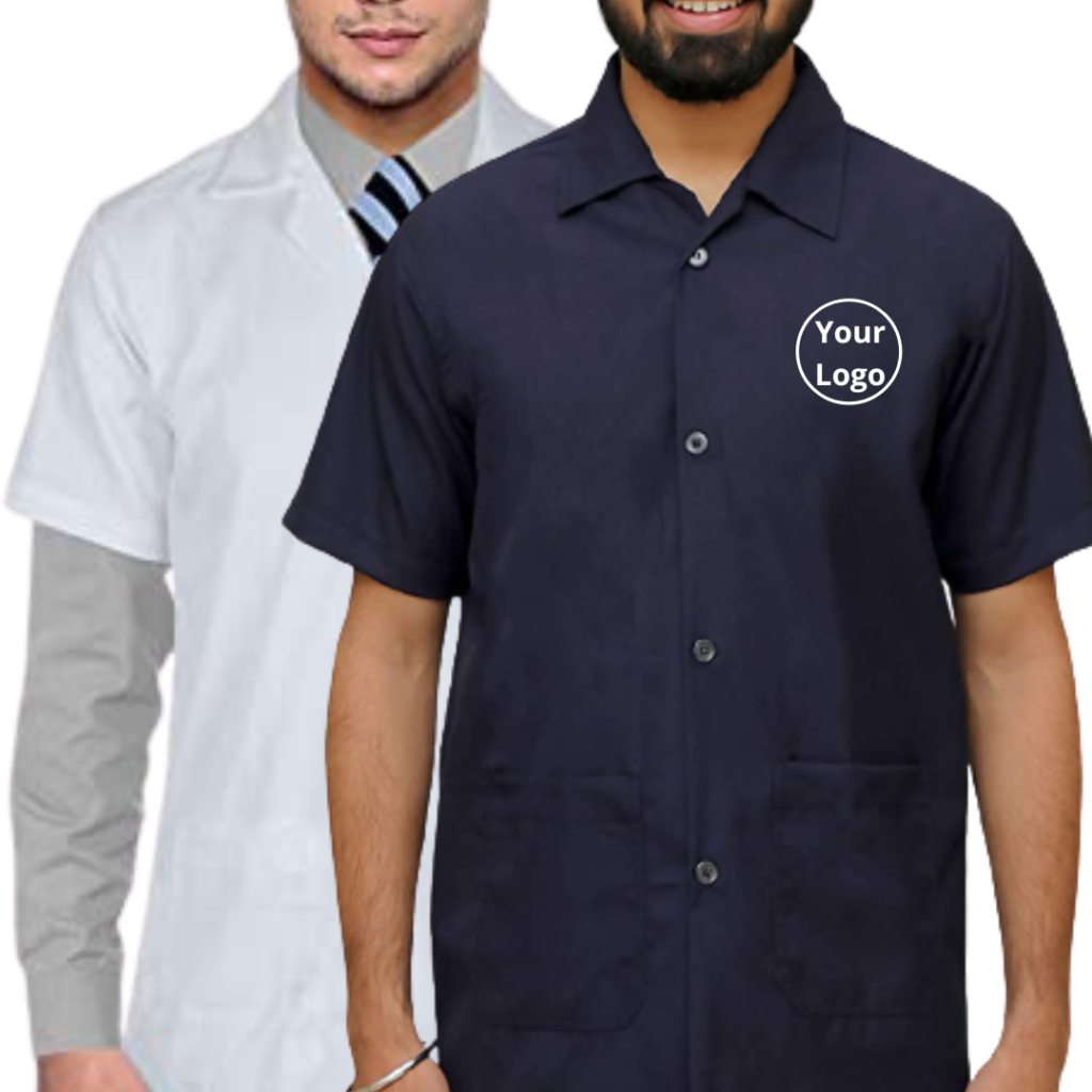 INDUSTRIAL APRONS, Industrial Aprons & Medical LabCoats with Logo on chest