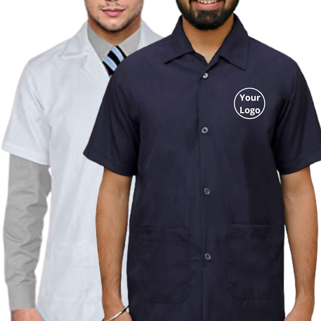 INDUSTRIAL APRONS, Industrial Aprons & Medical LabCoats with Logo on chest
